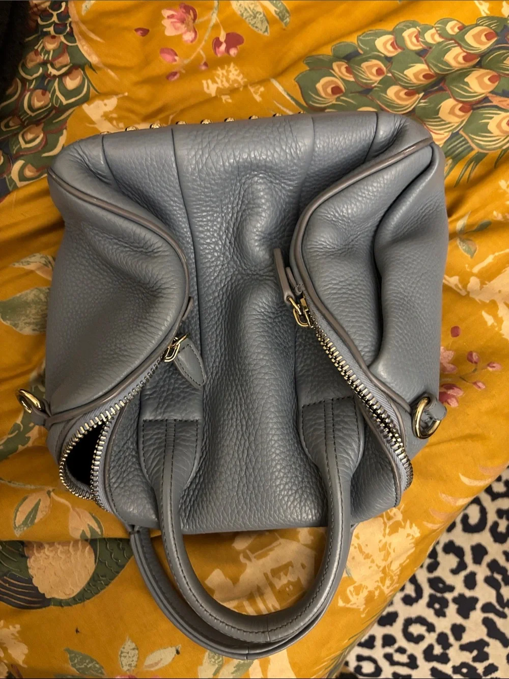 Alexander Wang Slate Blue Textured Leather Satchel